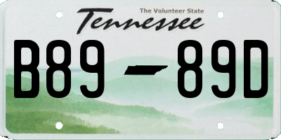TN license plate B8989D