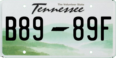 TN license plate B8989F