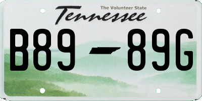 TN license plate B8989G