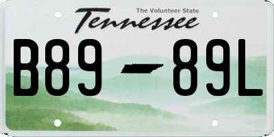 TN license plate B8989L