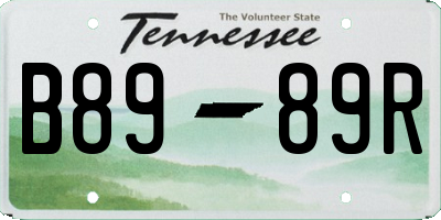 TN license plate B8989R