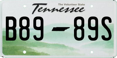 TN license plate B8989S