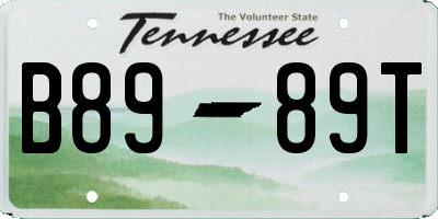 TN license plate B8989T
