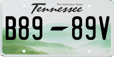 TN license plate B8989V