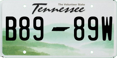 TN license plate B8989W