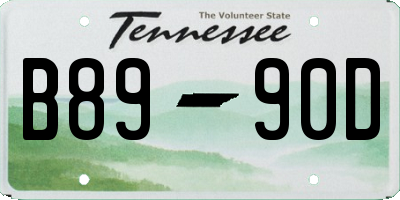 TN license plate B8990D