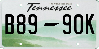 TN license plate B8990K
