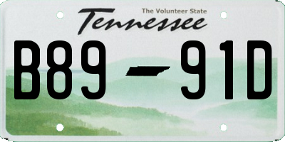 TN license plate B8991D