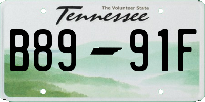 TN license plate B8991F