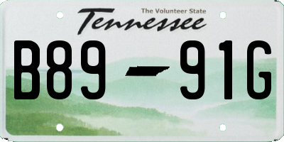 TN license plate B8991G