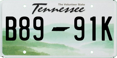 TN license plate B8991K