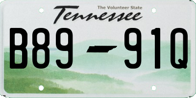 TN license plate B8991Q
