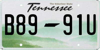 TN license plate B8991U