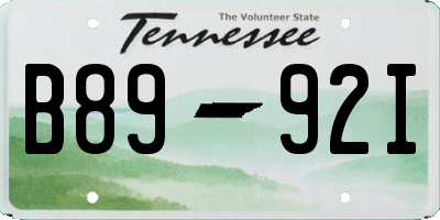 TN license plate B8992I