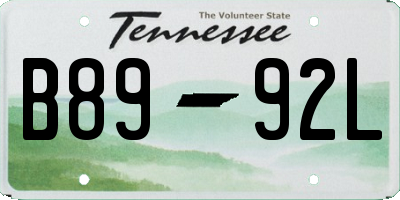 TN license plate B8992L