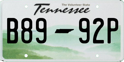 TN license plate B8992P