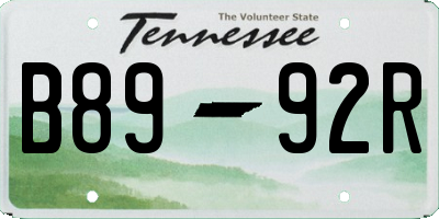 TN license plate B8992R