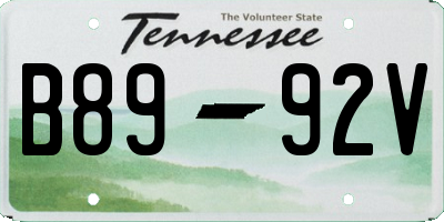 TN license plate B8992V