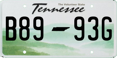 TN license plate B8993G