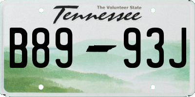 TN license plate B8993J