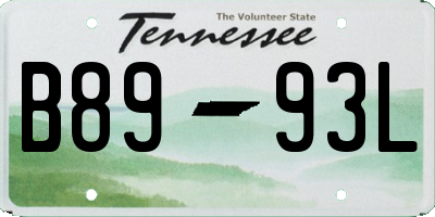 TN license plate B8993L