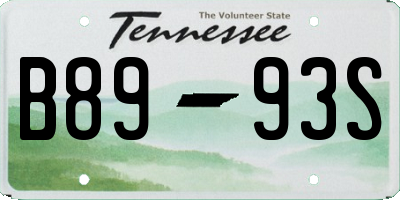 TN license plate B8993S