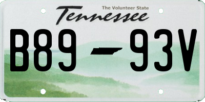 TN license plate B8993V