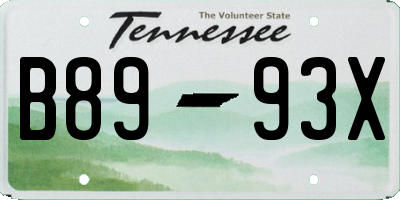 TN license plate B8993X
