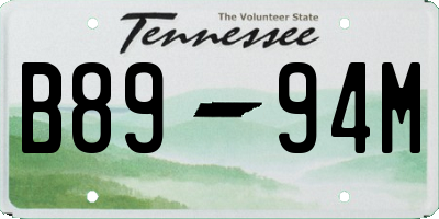 TN license plate B8994M