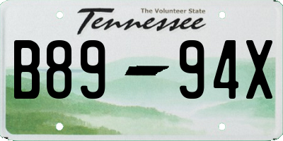 TN license plate B8994X