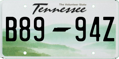 TN license plate B8994Z