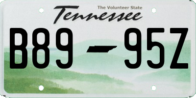 TN license plate B8995Z