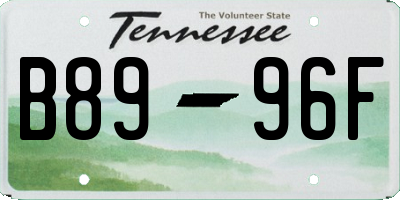 TN license plate B8996F
