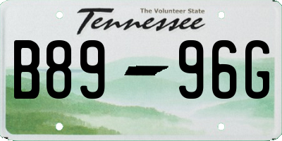 TN license plate B8996G
