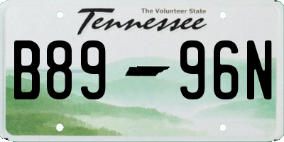 TN license plate B8996N