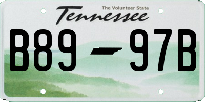 TN license plate B8997B