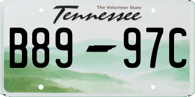 TN license plate B8997C