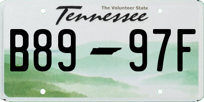 TN license plate B8997F