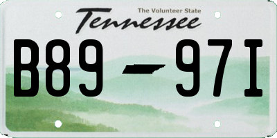 TN license plate B8997I