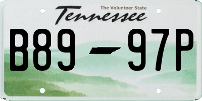 TN license plate B8997P