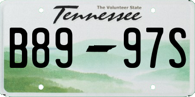 TN license plate B8997S