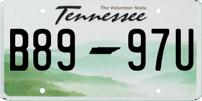 TN license plate B8997U