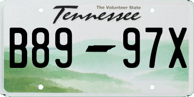 TN license plate B8997X