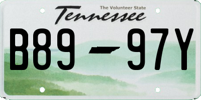TN license plate B8997Y