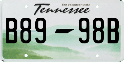 TN license plate B8998B