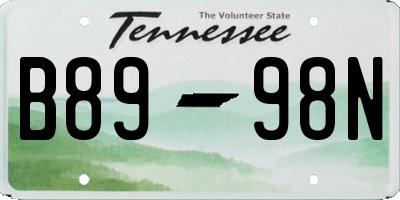 TN license plate B8998N