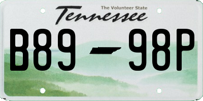 TN license plate B8998P