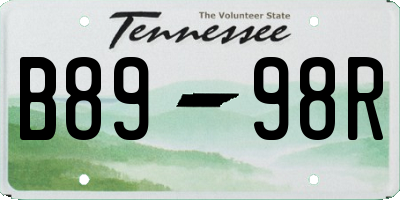 TN license plate B8998R