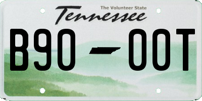 TN license plate B9000T