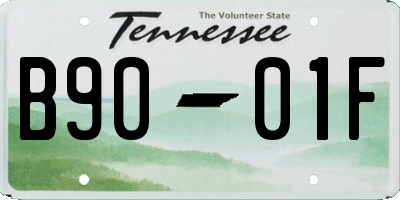 TN license plate B9001F